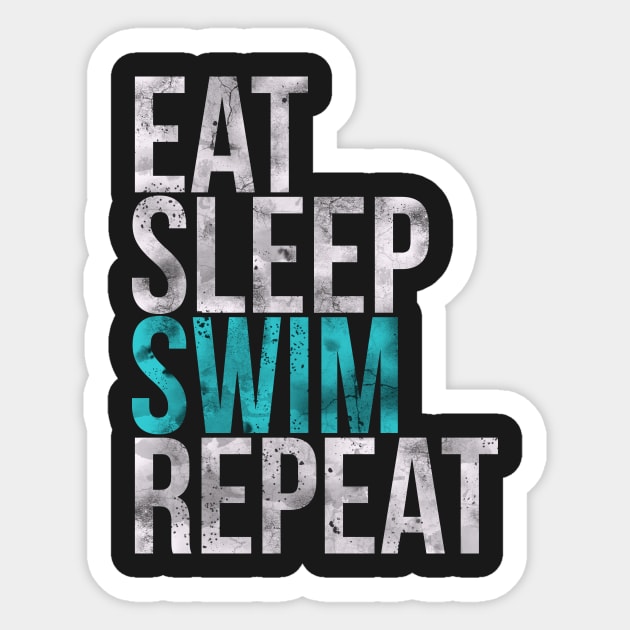 Eat Sleep Swim Repeat Swimmer Sticker by charlescheshire